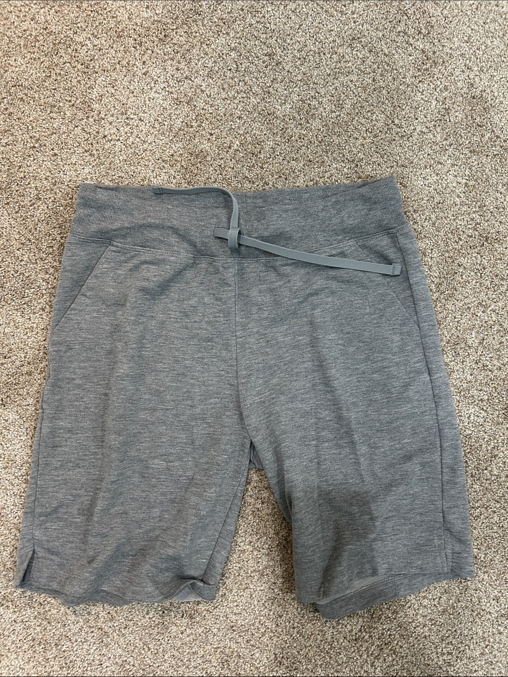 Gray Athletic Drawstring Shorts